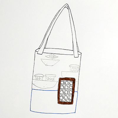 Zeichnung Modell Einkaufstasche